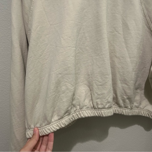 Tan + Lines by Sivan Ayla tan cropped sweatshirt top crewneck - Picture 4 of 9